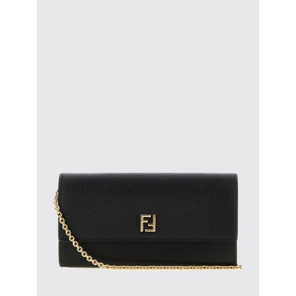 Fendi Women Calfskin Wallet On Chain Fendi With Ff Monogram And Chain Strap